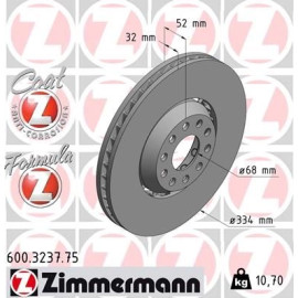 ZIMMERMANN Bremsscheibe 600.3237.75 ZIMMERMANN Bremsscheibe 600.3237.75