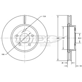 TOMEX brakes Bremsscheibe TX 72-80