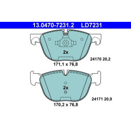 Bremsbelagsatz Bmw S. E70/E71 X5/X6 08- Keramik 13.0470-7231.2