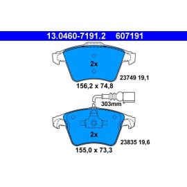 Bremsbelagsatz Vw P. Touareg 2.5-6.0 02-10 13.0460-7191.2
