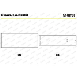 GLYCO Kurbelwellenlager H1065/5 0.25mm