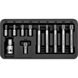 Bitsatz Spline 11-Tlg. Metallkasten YT-0415