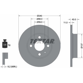 Textar Bremsscheibe 92061103 Textar Bremsscheibe 92061103