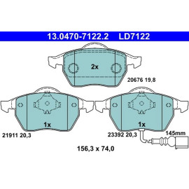 Bremsbelagsatz Sitz P. Leon/Toledo 1,4-2,8 98-06 Keramik 13.0470-7122.2