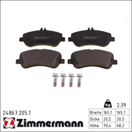 ZIMMERMANN Bremsbeläge 24867.205.1