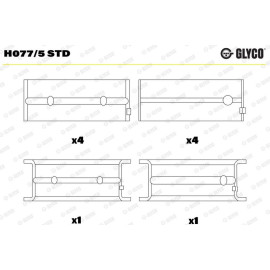 GLYCO Kurbelwellenlager H077/5 STD