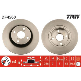 TRW Bremsscheibe DF4560 TRW Bremsscheibe DF4560