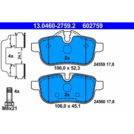 Bremsbelagsatz Bmw T. Z4 2.0-3.0 09 13.0460-2759.2