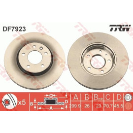 TRW Bremsscheibe Opel Astra 09 DF7923