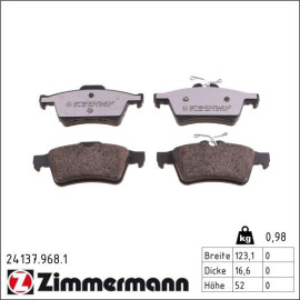 ZIMMERMANN Bremsbeläge 24137.968.1