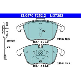 Bremsbelagsatz Citroen P. C5 1,6-2,0 08- Keramik 13.0470-7252.2