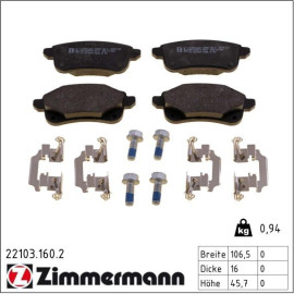 ZIMMERMANN Bremsbeläge 22103.160.2