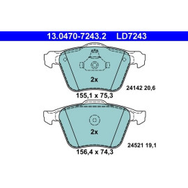 Bremsbelagsatz Volvo P. S60/S80/V60/V70/Xc70 1,5-3,2 06- Keramik 13.0470-7243.2