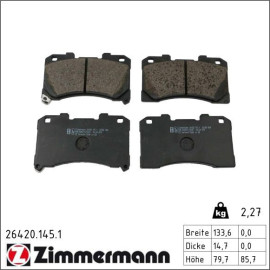 ZIMMERMANN Bremsbelagsatz, Scheibenbremse 26420.145.1