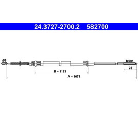 ATE Handbremsseil Seilzug Festellbremse 24.3727-2700.2