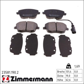 ZIMMERMANN Bremsbeläge 23581.190.2 ZIMMERMANN Bremsbeläge 23581.190.2