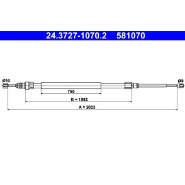 ATE Handbremsseil 24.3727-1070.2 ATE Handbremsseil 24.3727-1070.2