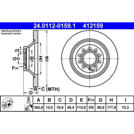 ATE Bremsscheibe VW Hinterachse A6 04 24.0112-0159.1 ATE Bremsscheibe VW Hinterachse A6 04 24.0112-0159.1