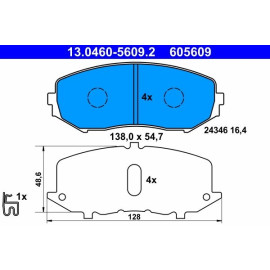 Bremsbelagsatz Suzuki P. Grand Vitara 1.6/2.0 05- Mit Sensor 13.0460-5609.2