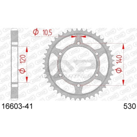 AFAM Kettenrad STAHL 41 Zähne 16603-41