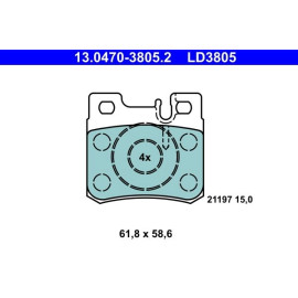 ATE Bremsbelagsatz 13.0470-3805.2 ATE Bremsbelagsatz 13.0470-3805.2