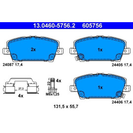 Bremsbelagsatz Honda P. Civic 1.4-1.8/2.2 Ctdi 05 13.0460-5756.2
