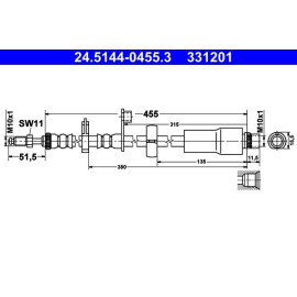 ATE Bremsschlauch 24.5144-0455.3 ATE Bremsschlauch 24.5144-0455.3