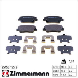 ZIMMERMANN Bremsbelagsatz, Scheibenbremse 25153.155.2