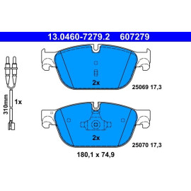 Bremsbelagsatz Peugeot S. 308/407/508 1,6-3,0 04- Mit Sensor 13.0460-7279.2