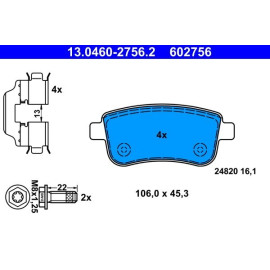 Bremsbelagsatz Renault T. Fluence/Megane/Scenic 1.2-2.0 08 13.0460-2756.2