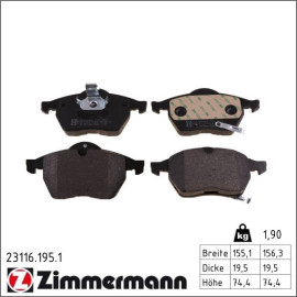 ZIMMERMANN Bremsbeläge 23116.195.1