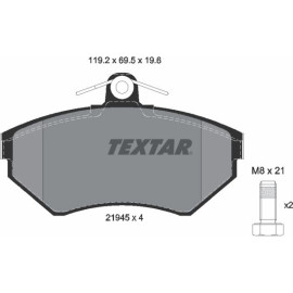 Bremsbelagsatz Vw P. A4 -99/Passat -99 1,6-1,9 Ohne Sensor 119X69 2194503