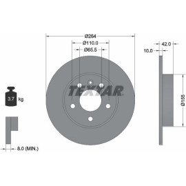 Textar Bremsscheibe 92092103 – 264 mm, 5-Loch Textar Bremsscheibe 92092103 – 264 mm, 5-Loch