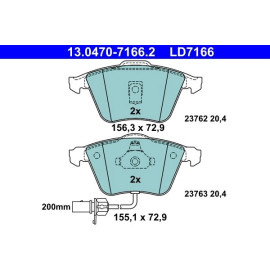 Bremsbelagsatz Audi P. A6/Allroad 1,8-3,0 Quattro 97-05 Keramik 13.0470-7166.2