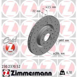 ZIMMERMANN Bremsscheibe 230.2370.52 ZIMMERMANN Bremsscheibe 230.2370.52