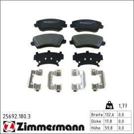 ZIMMERMANN Bremsbelagsatz, Scheibenbremse 25692.180.3