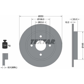Textar Bremsscheibe 92088403 Textar Bremsscheibe 92088403