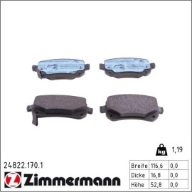 ZIMMERMANN Bremsbeläge 24822.170.1