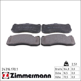 ZIMMERMANN Bremsbeläge 24316.170.1