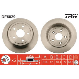 99 482 004 Bremsscheibe HA DF6029 99 482 004 Bremsscheibe HA DF6029
