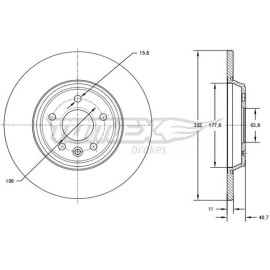 TOMEX brakes Bremsscheibe TX 73-08