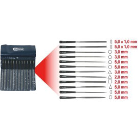 KS TOOLS Satz Nadelfeilen mit Kunststoffgriff, 12-teilig 140.3050