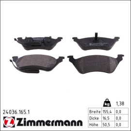 ZIMMERMANN Bremsbeläge 24036.165.1