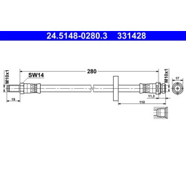 ATE Bremsschlauch 24.5148-0280.3 ATE Bremsschlauch 24.5148-0280.3