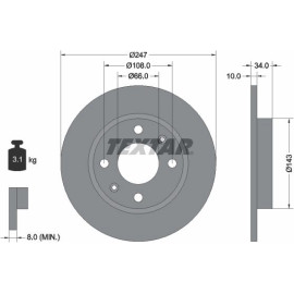 Textar Bremsscheibe 92029803 Textar Bremsscheibe 92029803