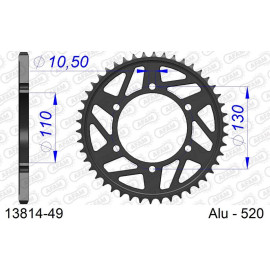 AFAM Kettenrad ALU 49 Zähne 13814-49