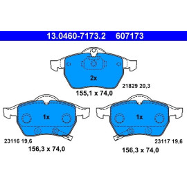 Bremsbelagsatz Opel P. Astra/Zafira 2.0 99-05 Mit Sensor 13.0460-7173.2