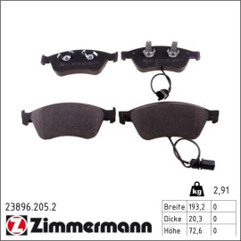 ZIMMERMANN Bremsbeläge 23896.205.2