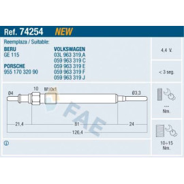 FAE Glühkerze 74254