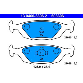 ATE Bremsbelagsatz 13.0460-3306.2 ATE Bremsbelagsatz 13.0460-3306.2